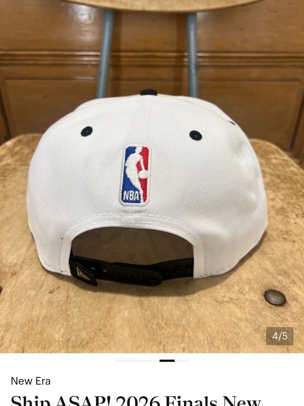 New Era White/Black/Orange New York Knicks NBA Champions Patch Snapback- - Picture 4 of 5
